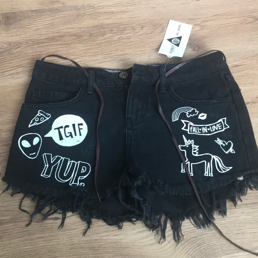 High waist black shorts Element x Jac Vanek sz27